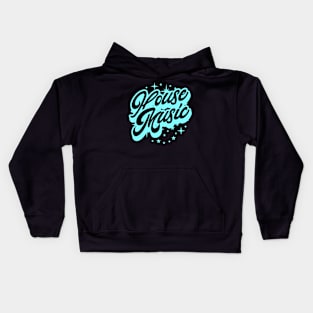 HOUSE MUSIC  - Signature and Stars (blue) Kids Hoodie